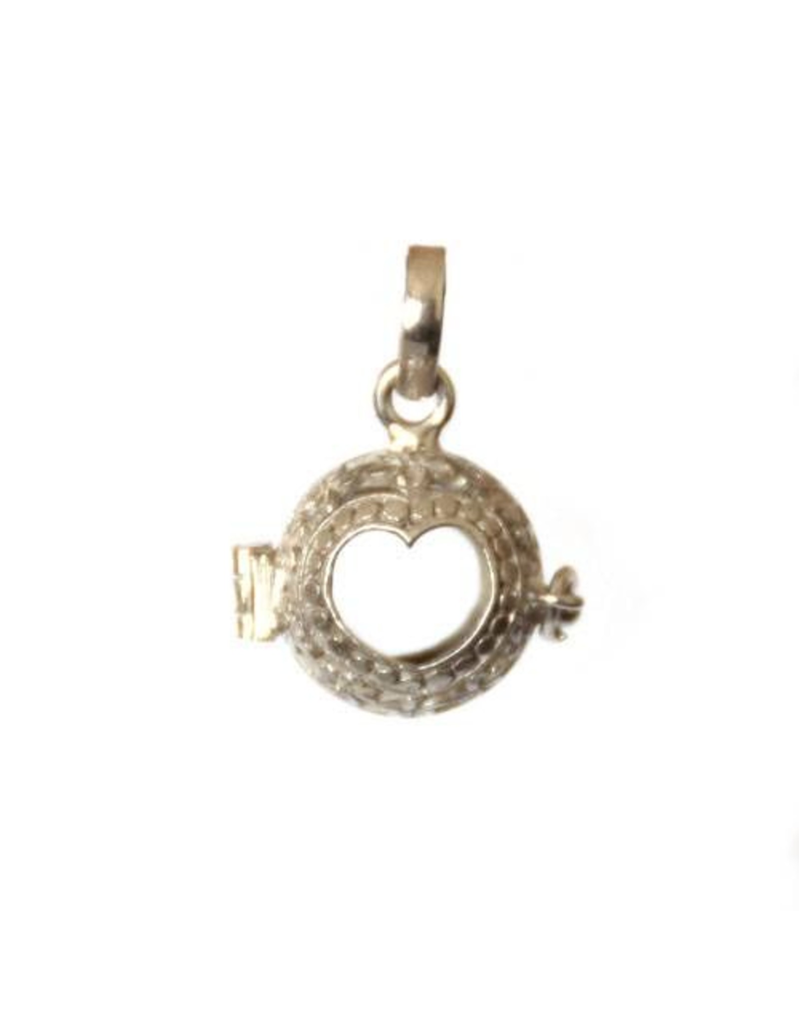 Gemstone holder pendant heart round 10 mm