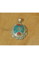 Dakini Tibetan pendant OMPH filigrain