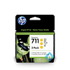 HP 711 ink cartridge 3-pack 29ml  yellow