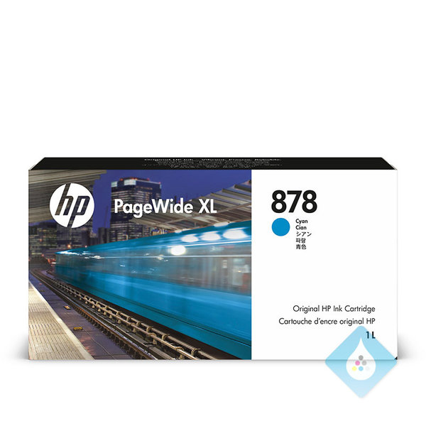 HP PageWide XL 878 ink cartridge cyan 1 ltr (312Z2A)