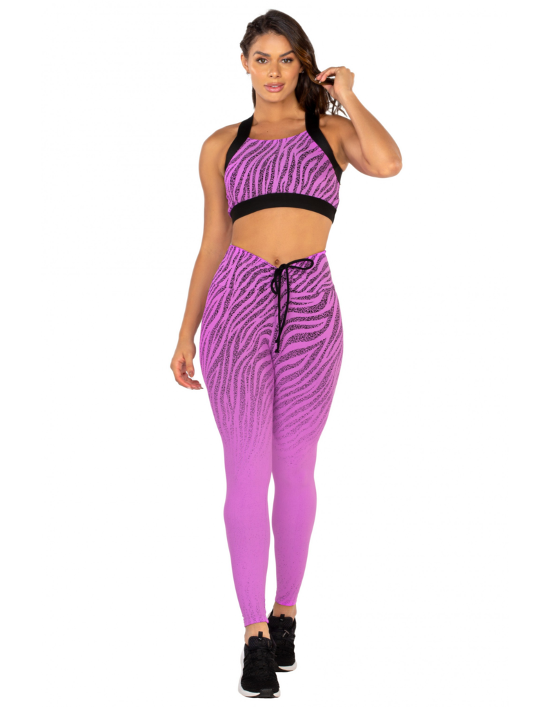 BOM FIT BRASIL Sportlegging Lila Zebra