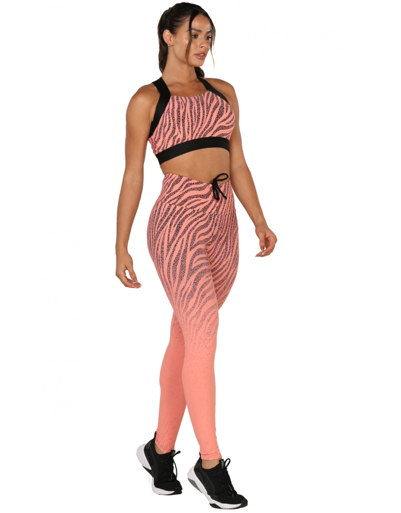 BOM FIT BRASIL Leggings Zebra Salmon Pink