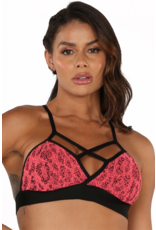 BOM FIT BRASIL Sports Bra Coral Leopard (with cups)