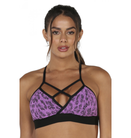 BOM FIT BRASIL Sports Bra Leopard Lila (with cups)