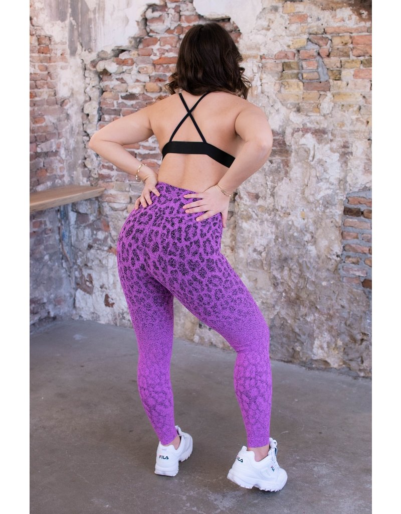 BOM FIT BRASIL Sports Bra  Leopard Lila (with cups)