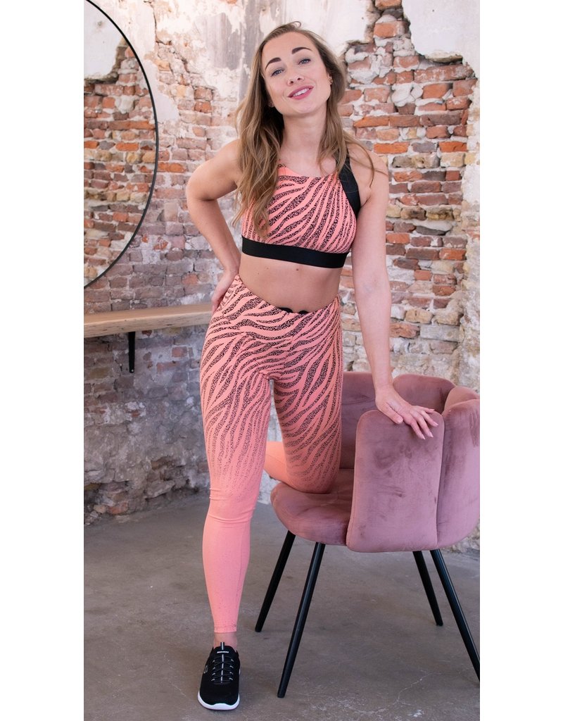 BOM FIT BRASIL Sportlegging Zebra Zalmroze