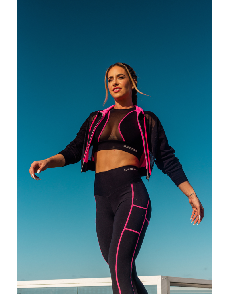 SUPERHOT Jacket kort - Zwart/Roze