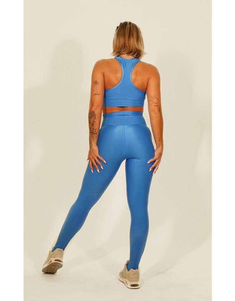 SUPERHOT Sportlegging Metallic Blue