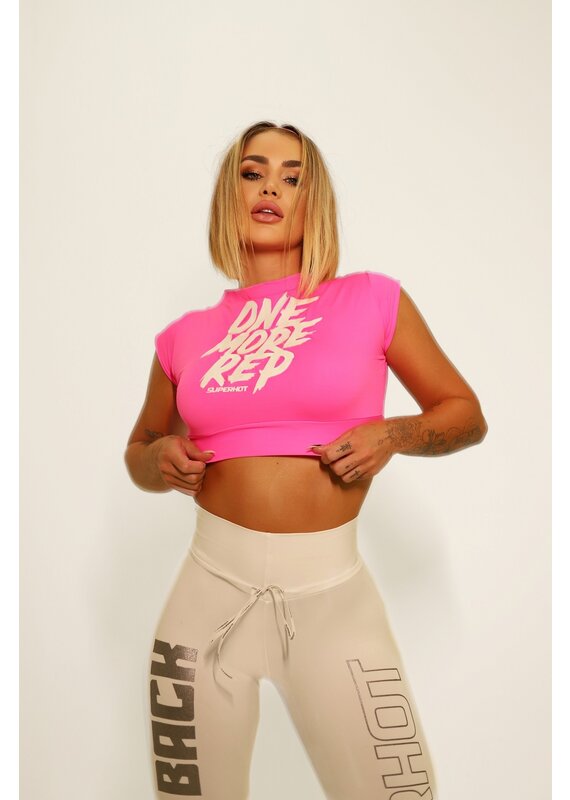 SUPERHOT Crop Top - Roze/ One More Rep