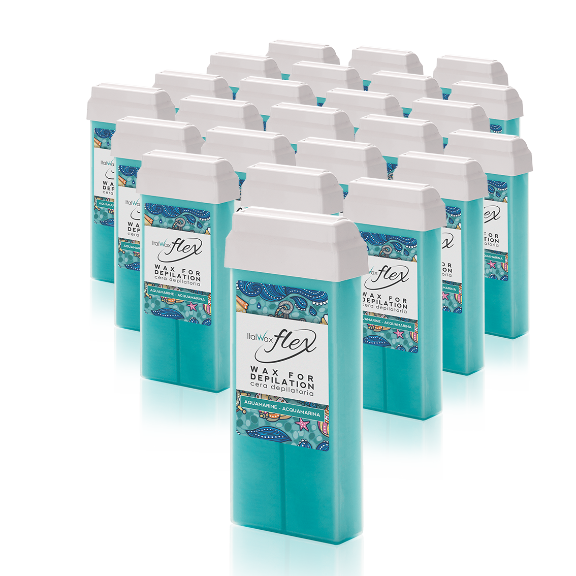 ItalWax Flex - Waxpatroon Aquamarine - box 24 stuks