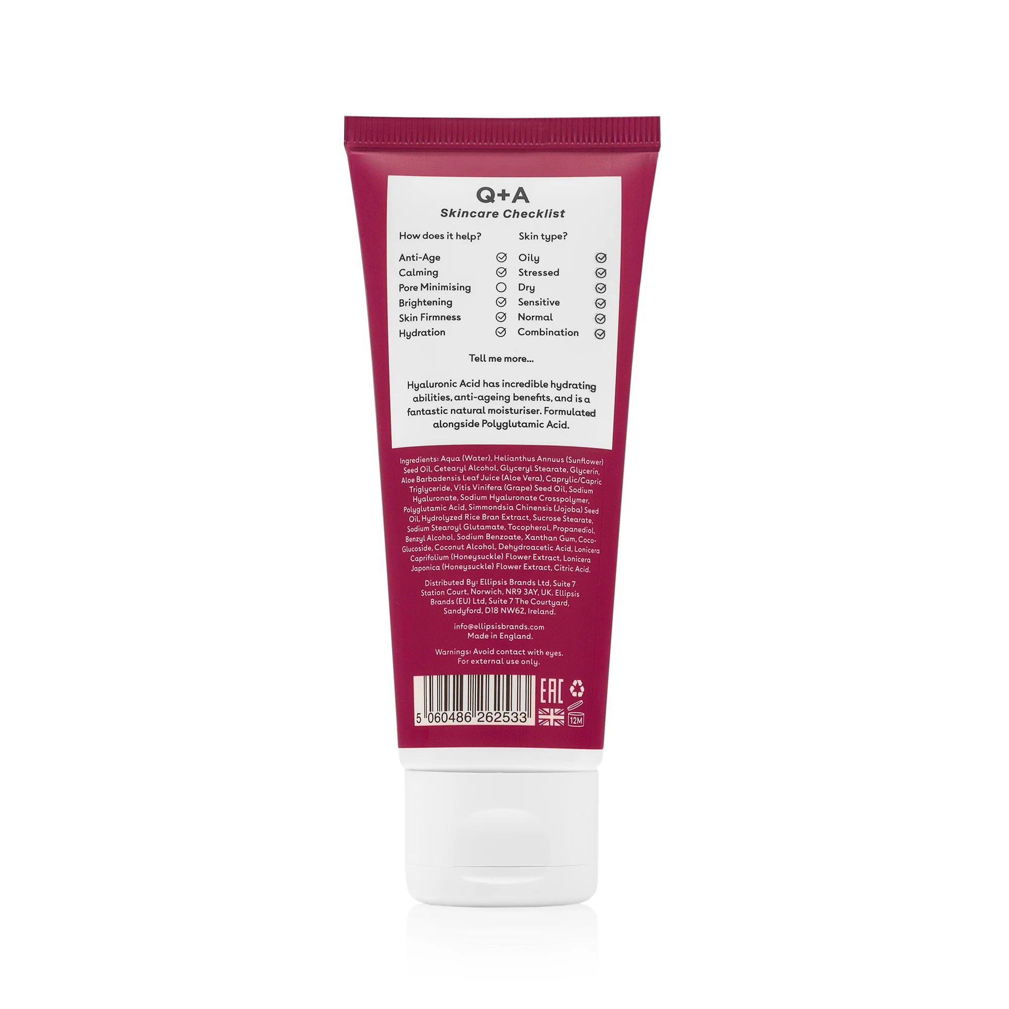 Q+A Skincare Hyaluronic acid Daily moisturizer, foto 2 van 2