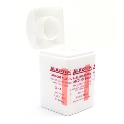 Servoprax Alko-Tip alcoholdoekjes 150+5 st. (44x44mm) in handige dispenser