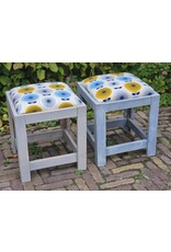 Guinevere Houten Krukje met Stoffen zitting