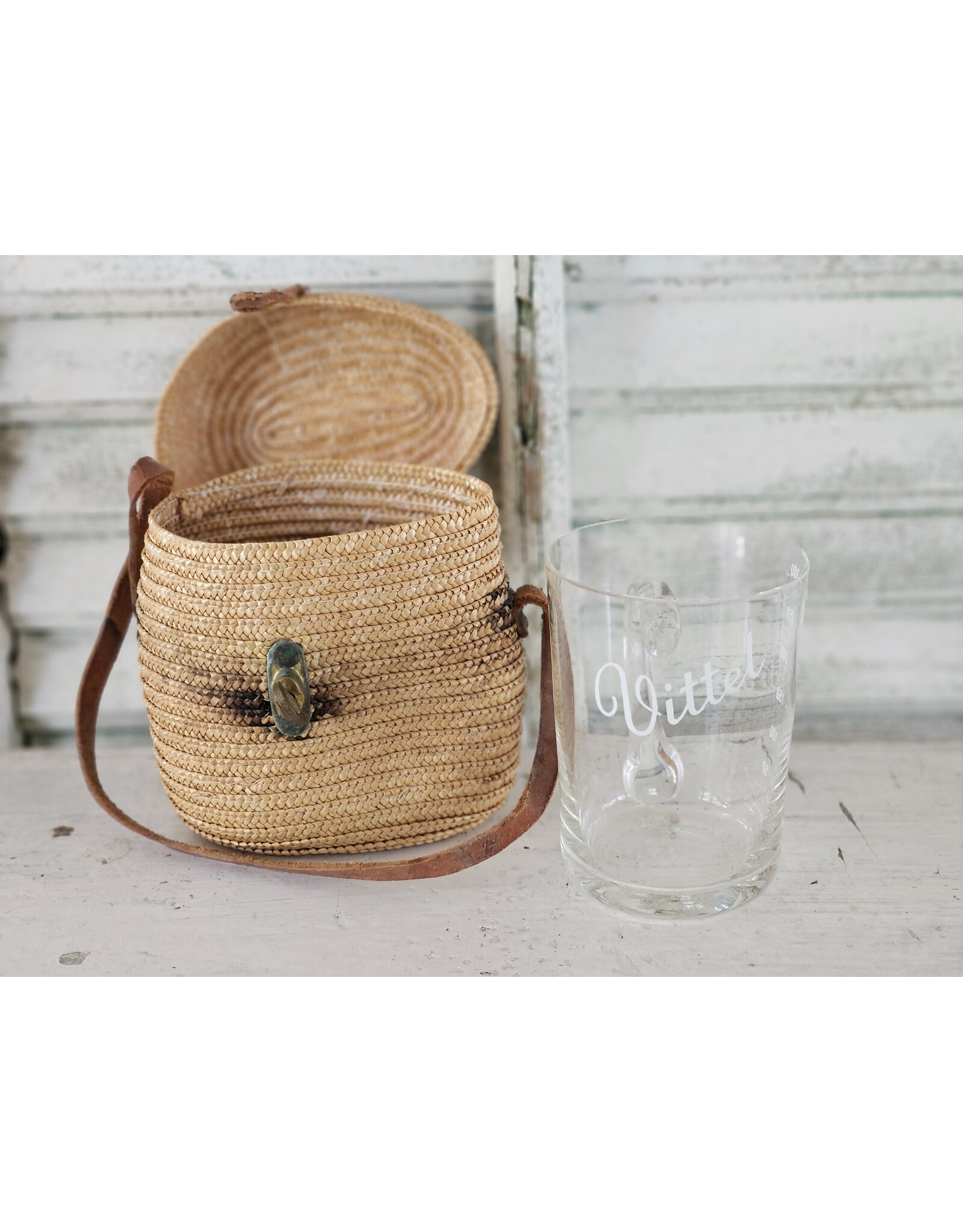 Vichy Rotan Tasje met Glas, Verre Curiste