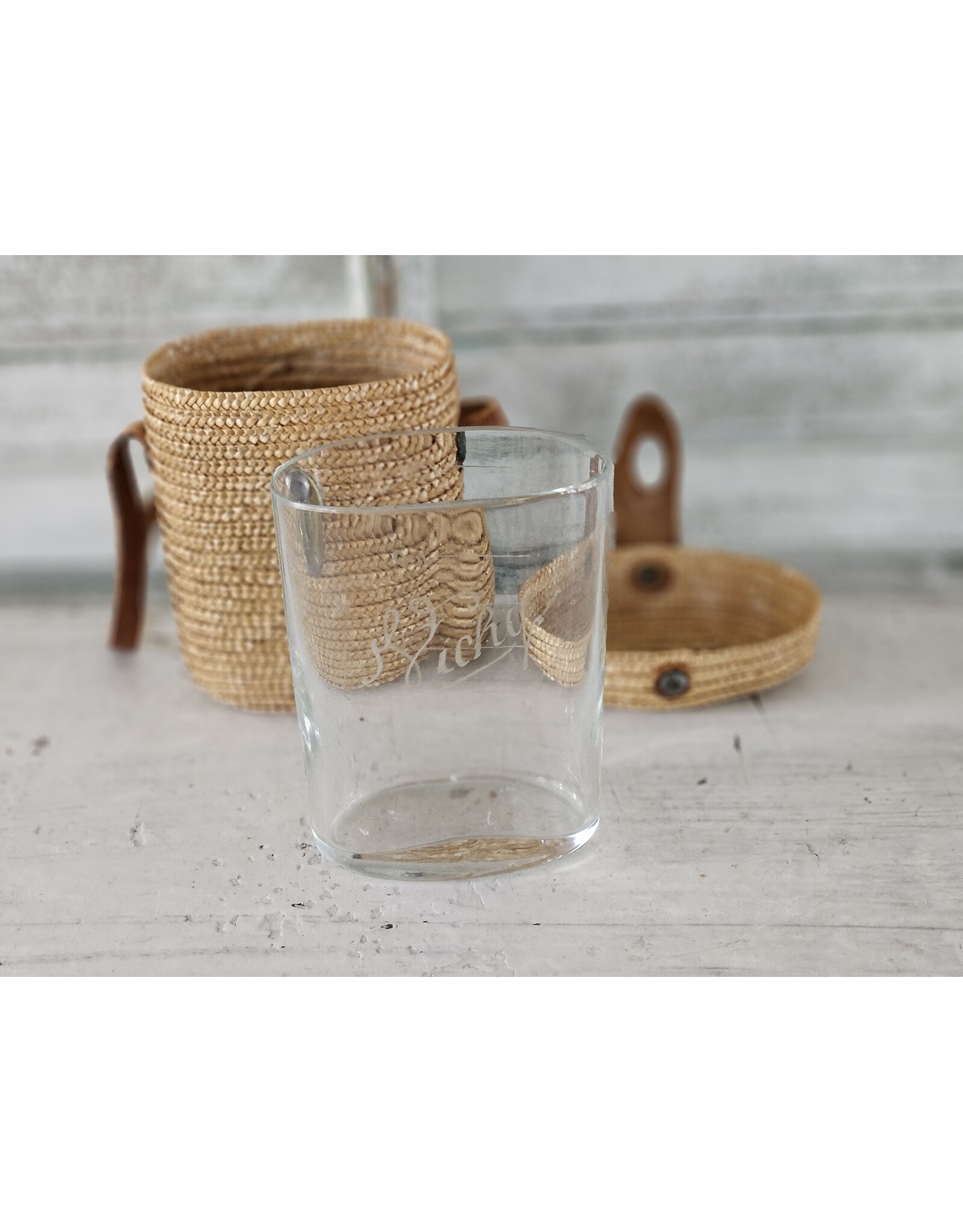 Vichy Rotan Tasje met Glas, Verre Curiste