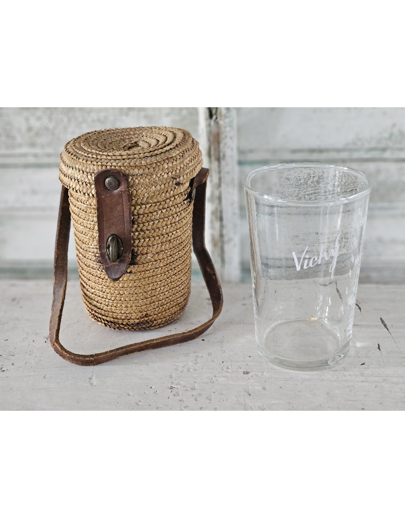 Vichy Rotan Tasje met Glas, Verre Curiste