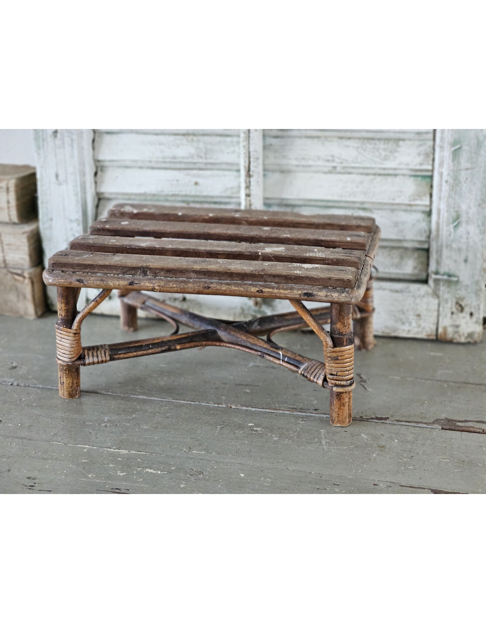 Houten Rotan Opstapje