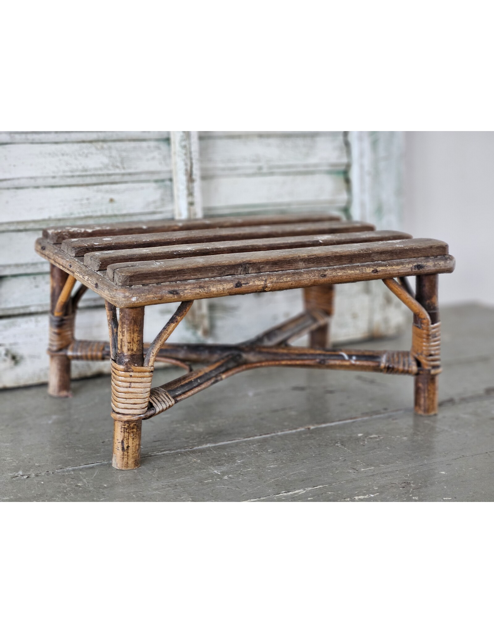 Houten Rotan Opstapje