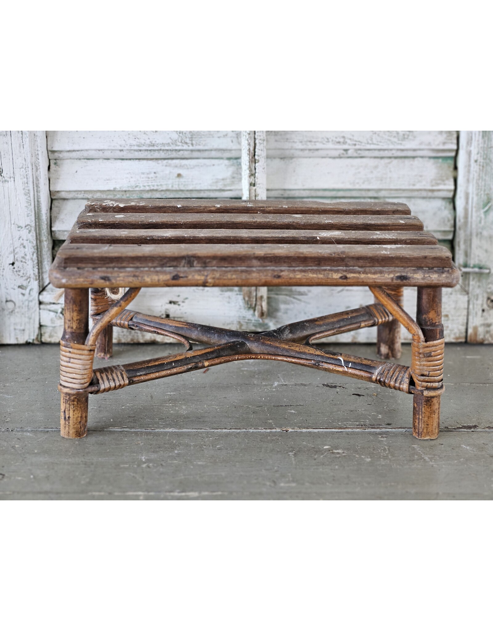 Houten Rotan Opstapje