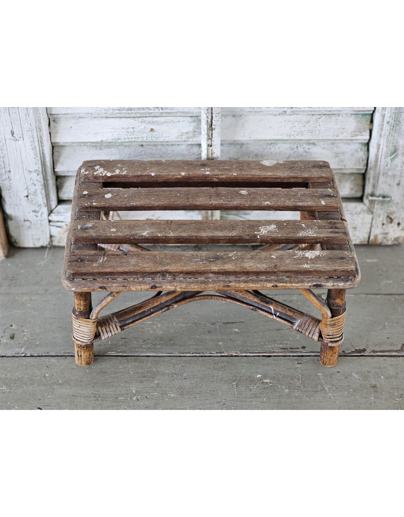 Houten Rotan Opstapje