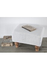 Voetenbankje,  poefje oud linnen