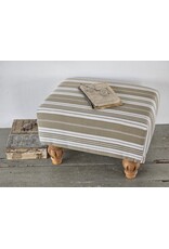 Voetenbankje,  poefje oud linnen