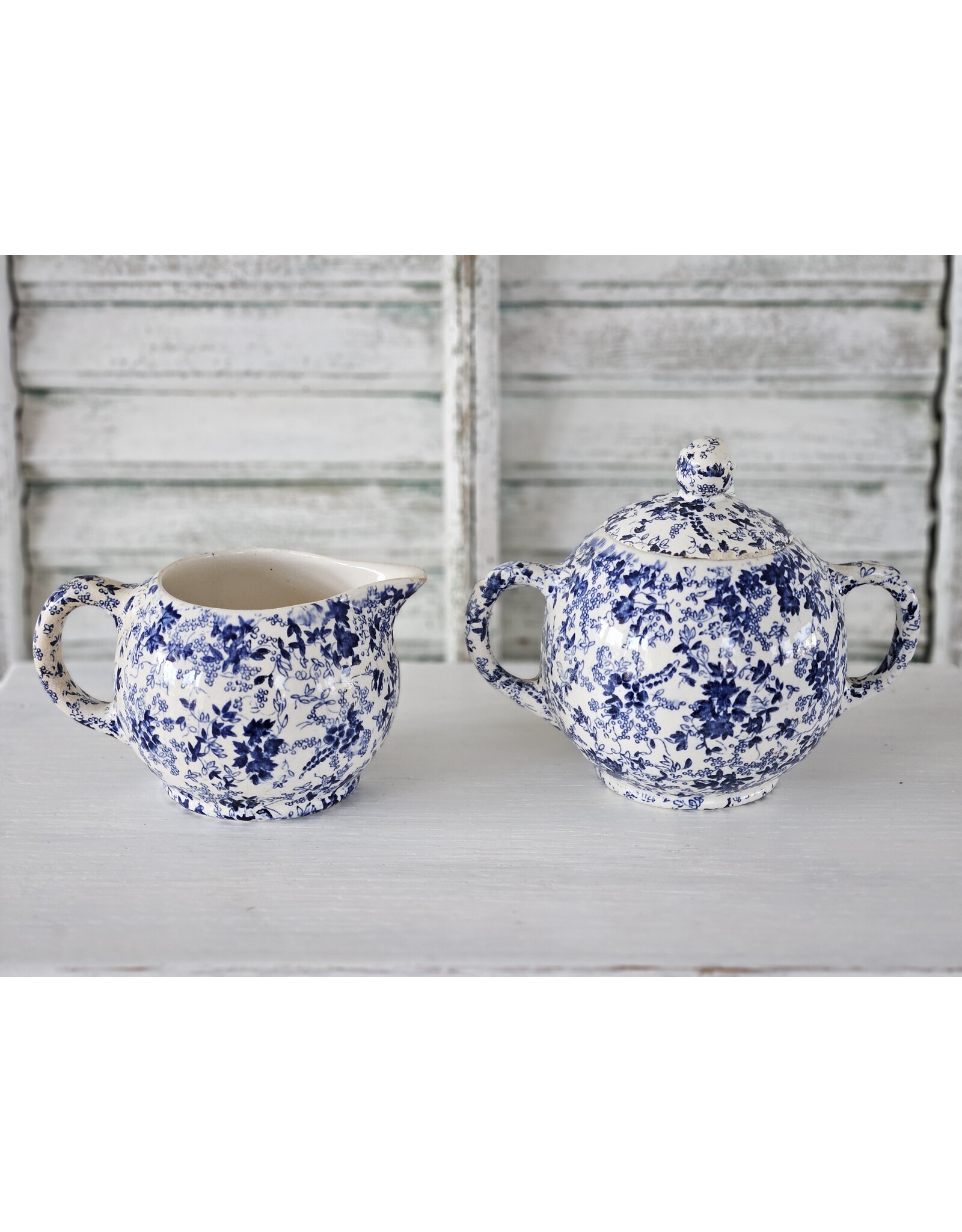 Nimy Boch Blauw Suikerpot en  Melkkan