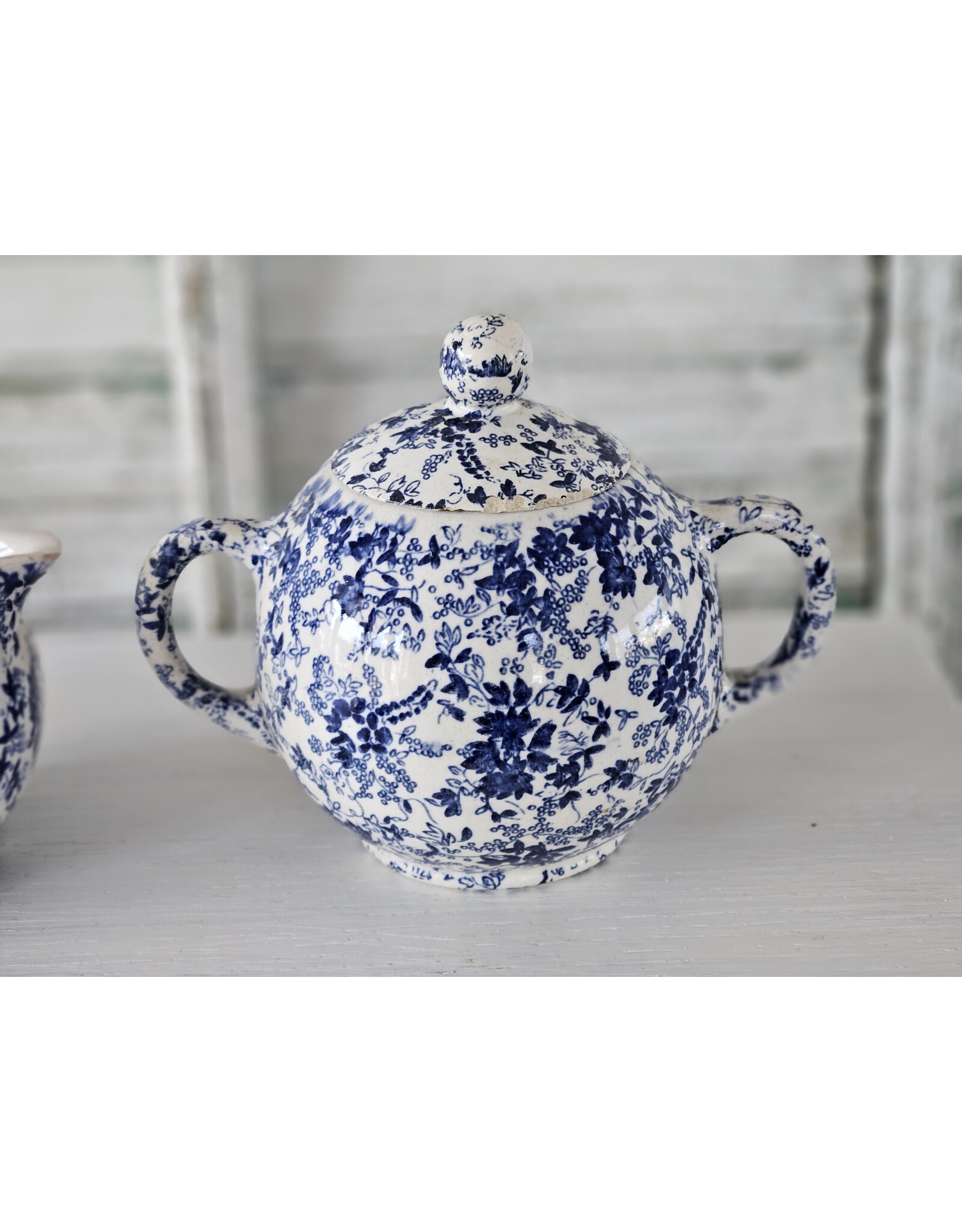 Nimy Boch Blauw Suikerpot en  Melkkan