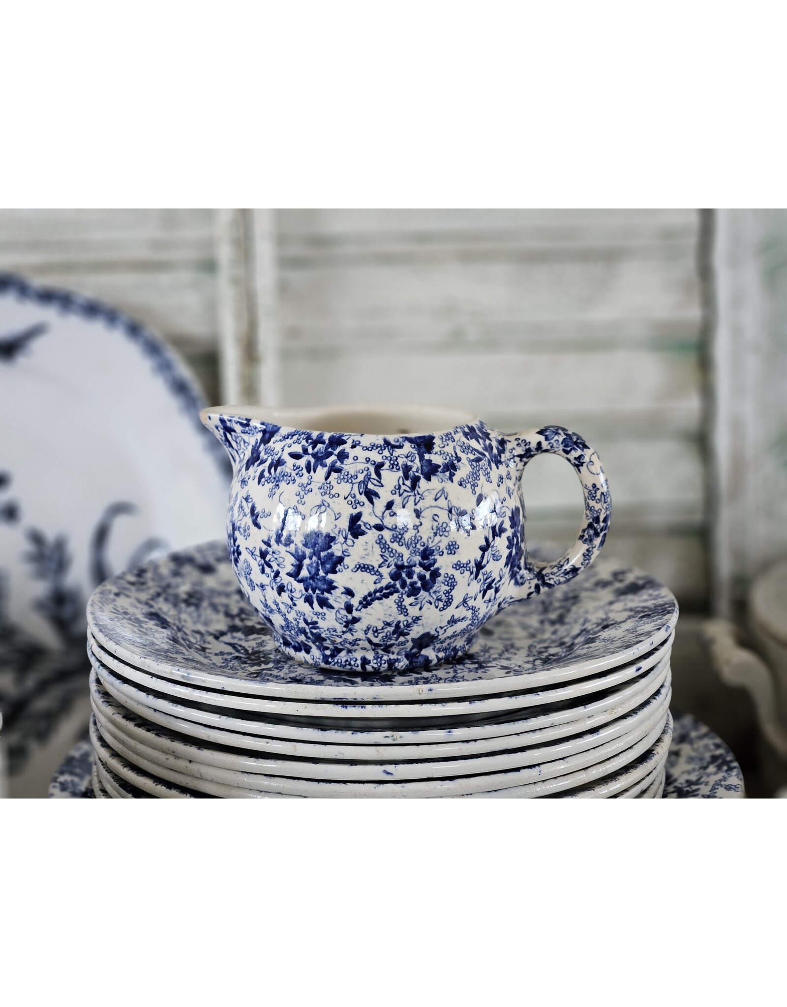 Nimy Boch Blauw Suikerpot en  Melkkan