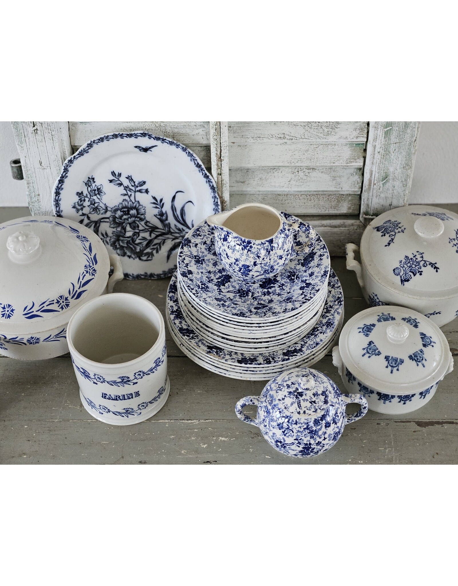 Nimy Boch Blauw Suikerpot en  Melkkan