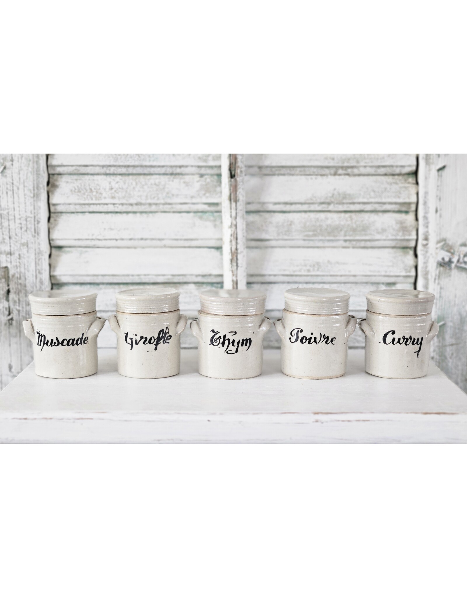 Set Franse Kruidenpotjes Gres