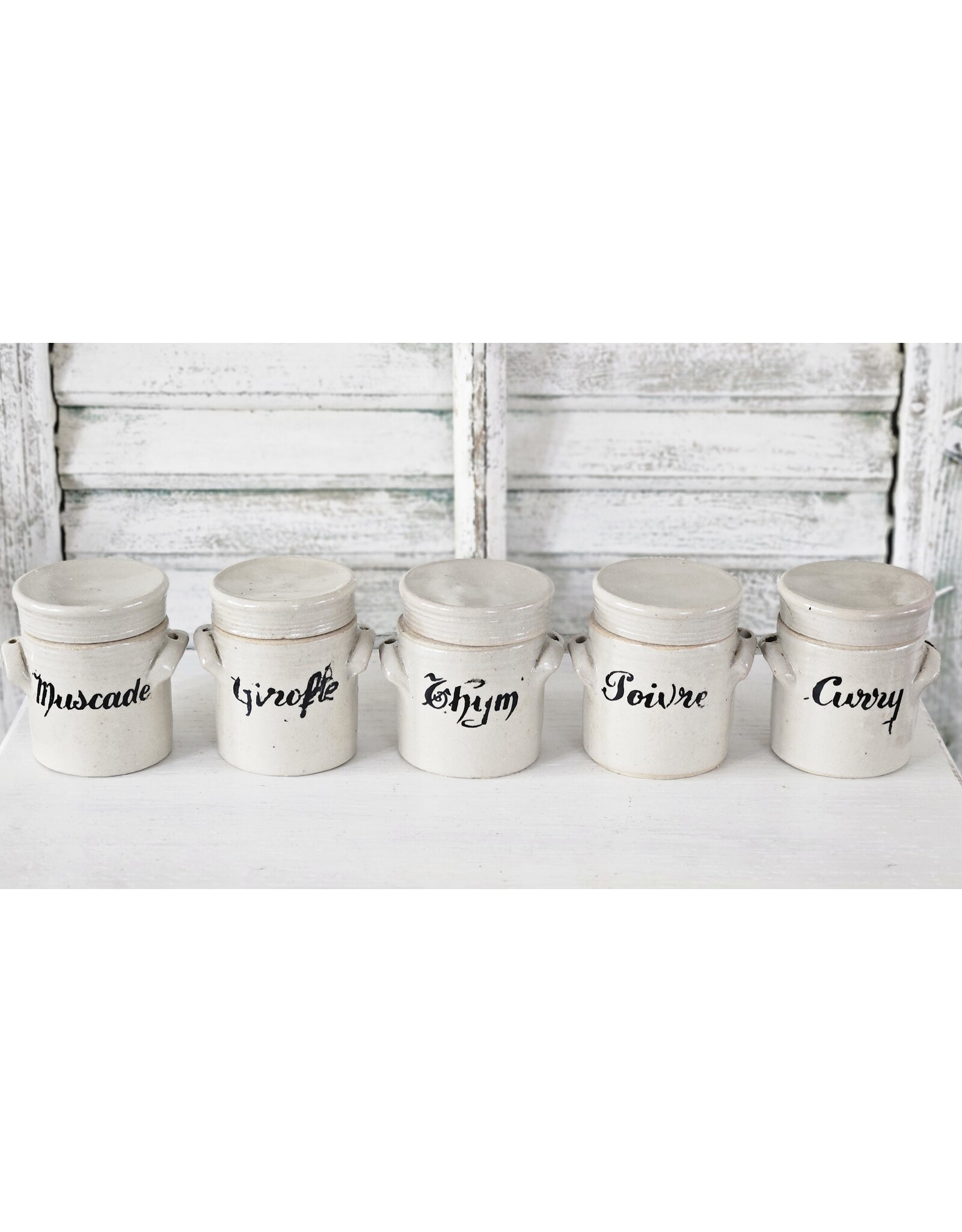 Set Franse Kruidenpotjes Gres