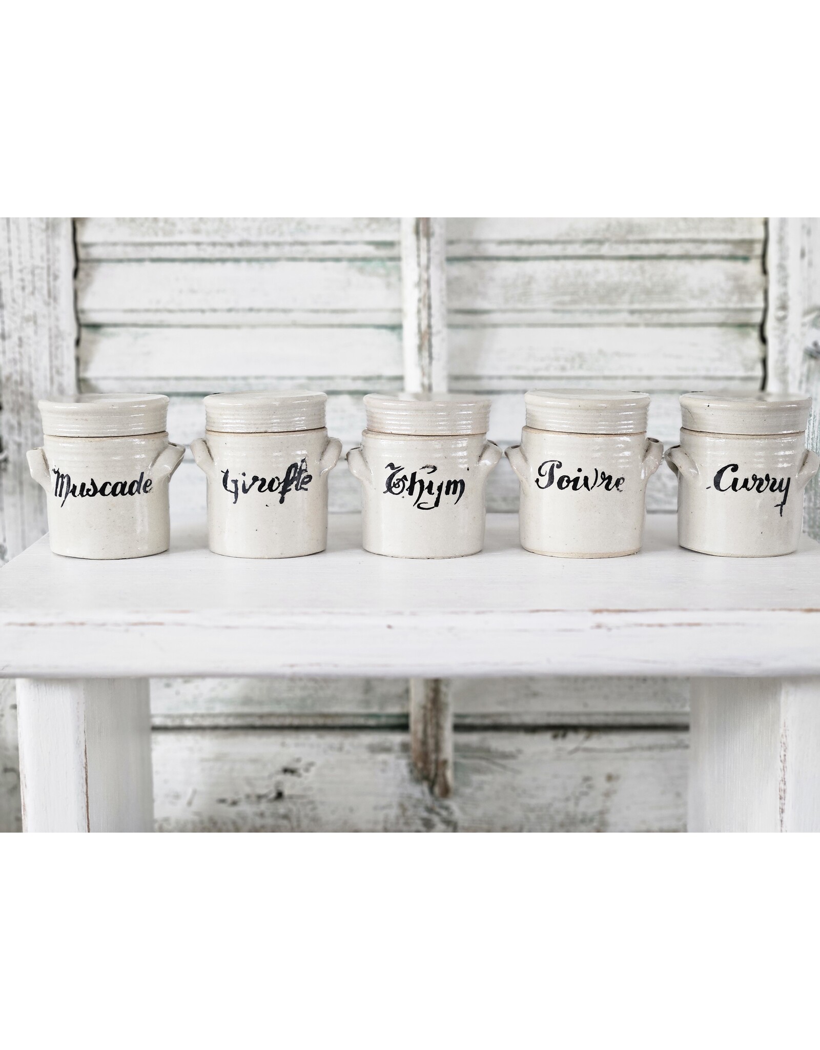 Set Franse Kruidenpotjes Gres