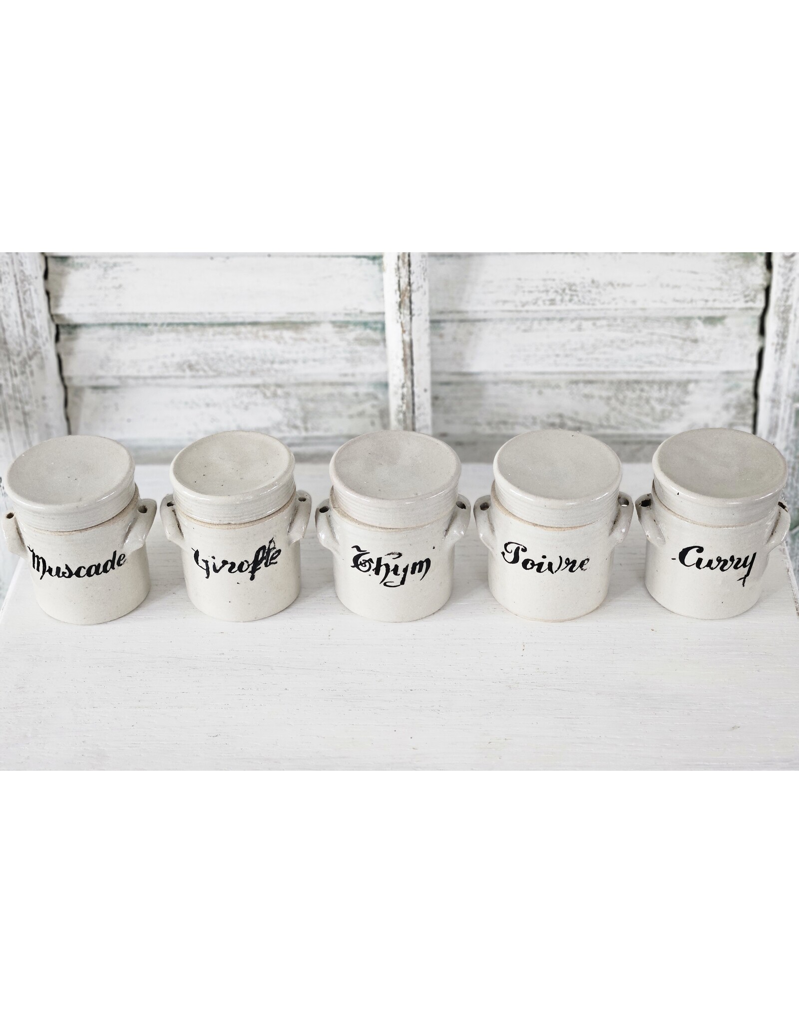 Set Franse Kruidenpotjes Gres