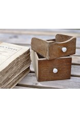 Houten Laatje Porseleinen Knop