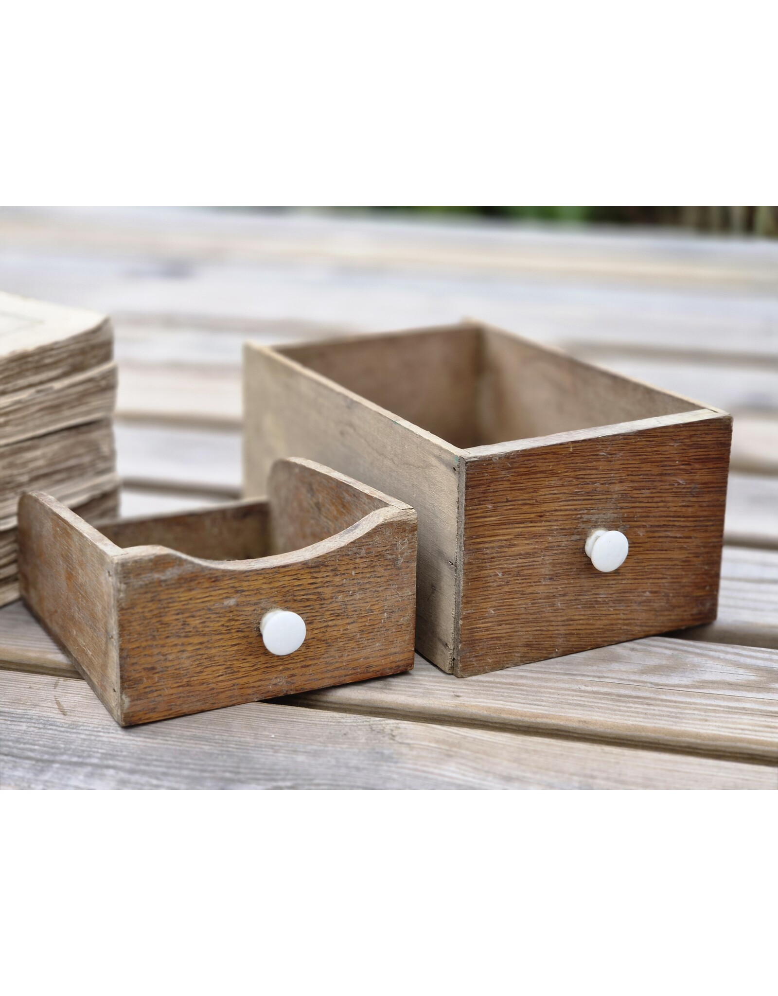 Houten Laatje Porseleinen Knop