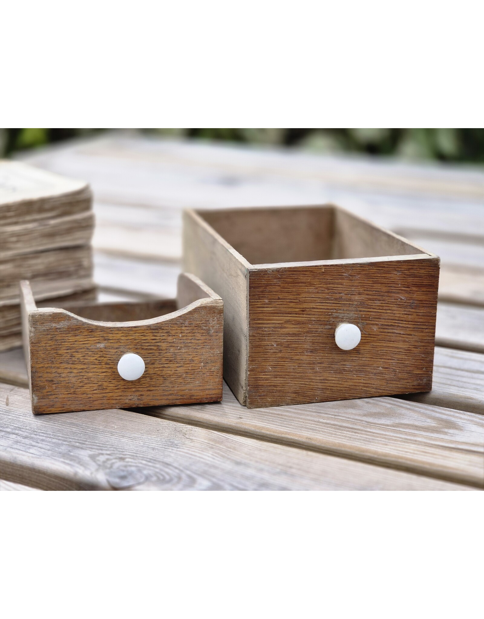 Houten Laatje Porseleinen Knop