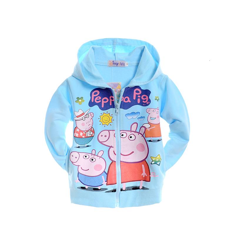 papier Bridge pier Midden Kinderkleding - Peppa Pig Meisjes Sweatvest - blauw - LaraModa.nl