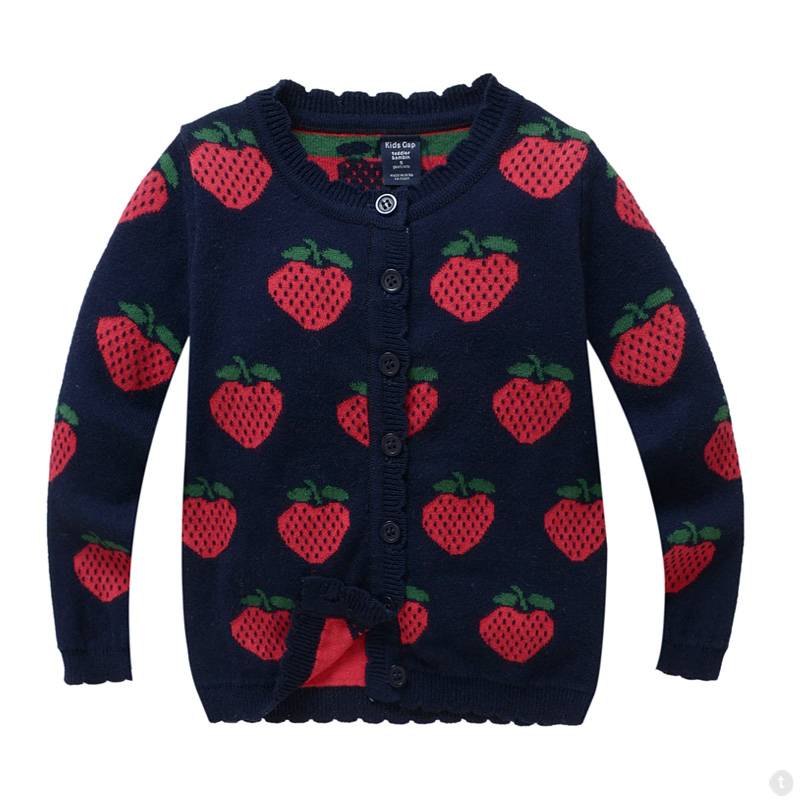 Meisjeskleding Aardbeien Meisjes Vest - blauw