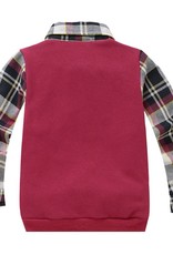 Jongenskleding Jongens Sweater Vest met lange mouwen en wiskundige symbolen - bordeauxrood