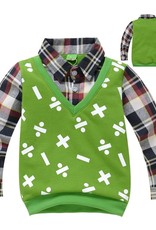 Jongenskleding Jongens Sweater Vest met lange mouwen en wiskundige symbolen - groen