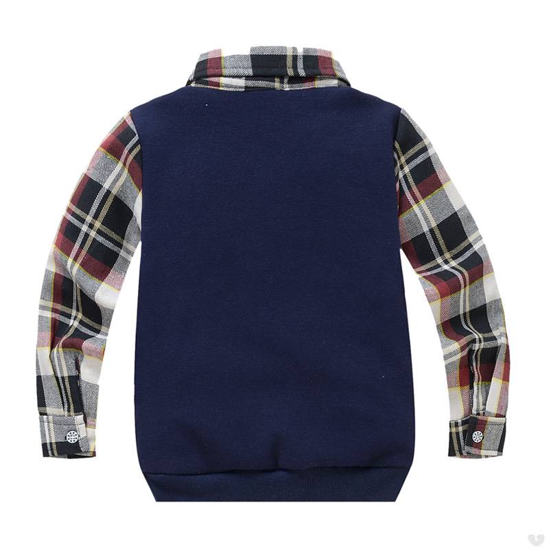 Jongenskleding Jongens Sweater Vest met lange mouwen en wiskundige symbolen - blauw