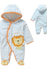 Babykleding Leeuwtje Jongens Boxpakje met capuchon - blauw