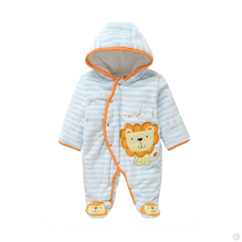 Babykleding Leeuwtje Jongens Boxpakje met capuchon - blauw