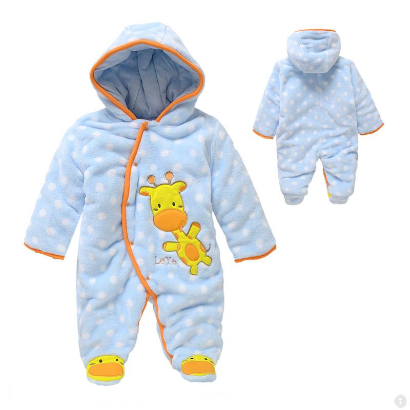 Babykleding Girafje Jongens Boxpakje met capuchon - blauw