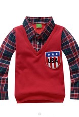 Jongenskleding Jongens Sweater Vest met lange mouwen - rood