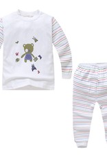 Babykleding Beertje Jongens Pyjama - wit / blauw