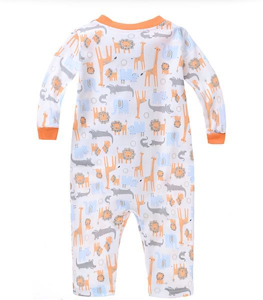 Babykleding Safari Dieren Jongens Boxpakje - wit / oranje