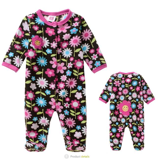 Babykleding Bloemetjes Meisjes Boxpakje - roze / blauw / zwart