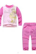 Meisjespyjama's Tweety Meisjes Pyjama - fleece - roze (fuchsia)